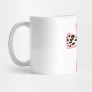 Cheetah Leopard Print Catholic Cross with Pink Lase Mug